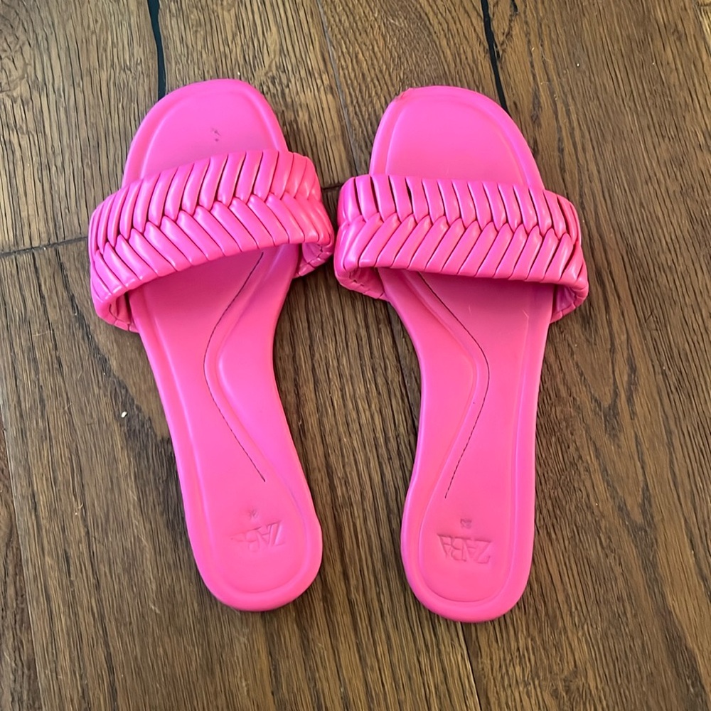 Pink Zara slides size 38